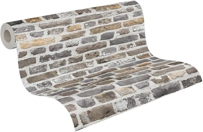A.S. Création Wallpaper - Stone Wallpaper in Gray and Brown - Brick Wallpaper for Various Spaces... | Amazon (US)