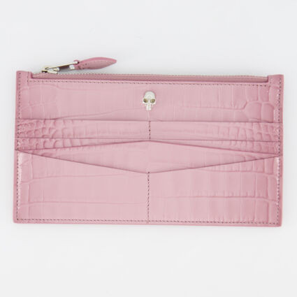 Pink Reptile Effect Flap Purse | TK Maxx