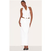 White Tailored Woven Maxi Skirt | PrettyLittleThing UK