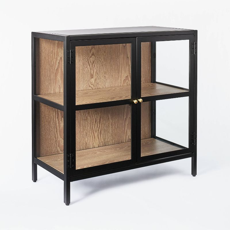 30&#34; Crystal Cove Glass Cabinet Black - Threshold&#8482; designed with Studio McGee | Target