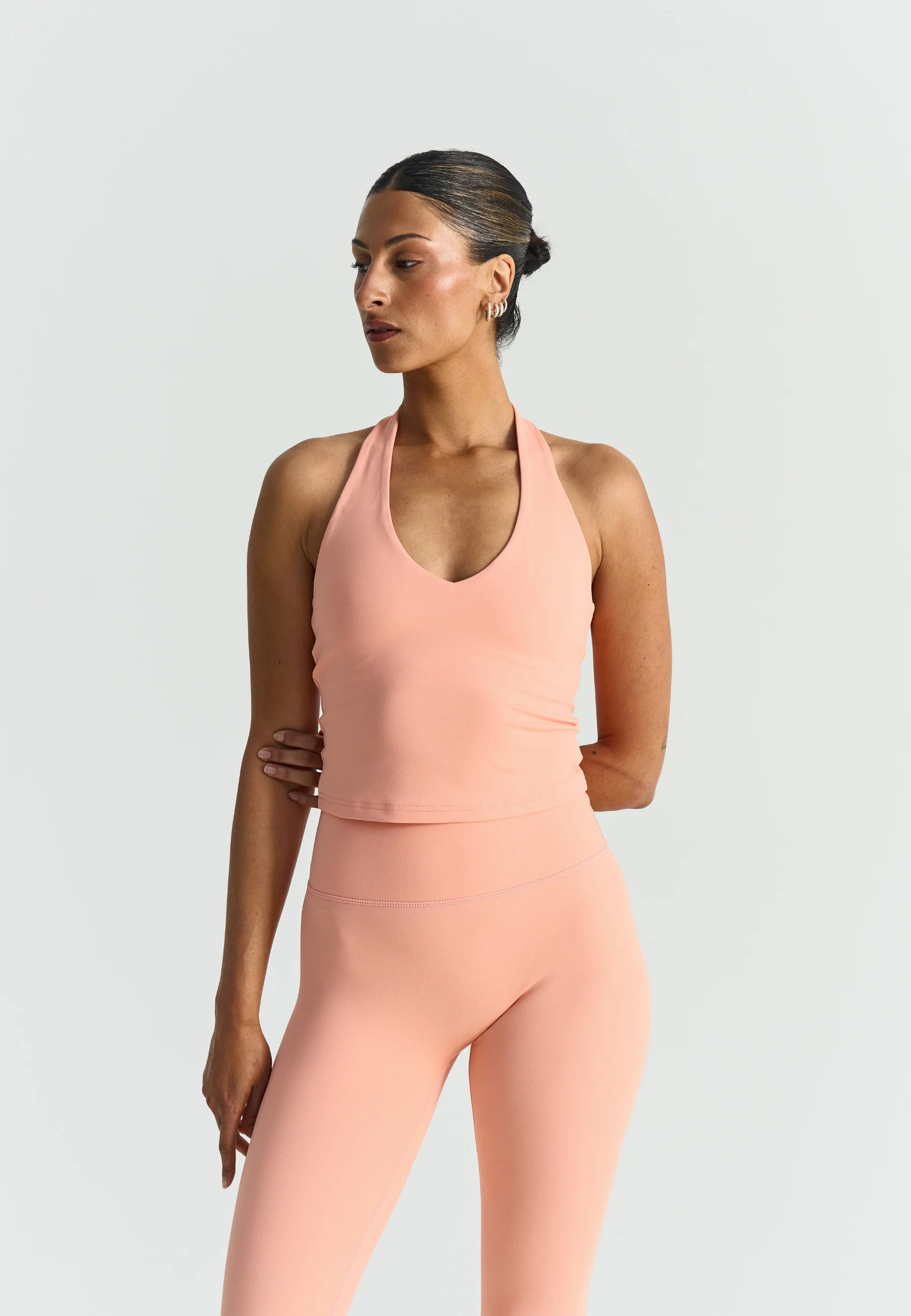 Softsculpt Halter Neck Top - Peach | Sisterly Tribe