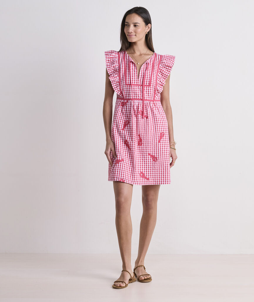 Ainsley Lobster Embroidered Dress | vineyard vines
