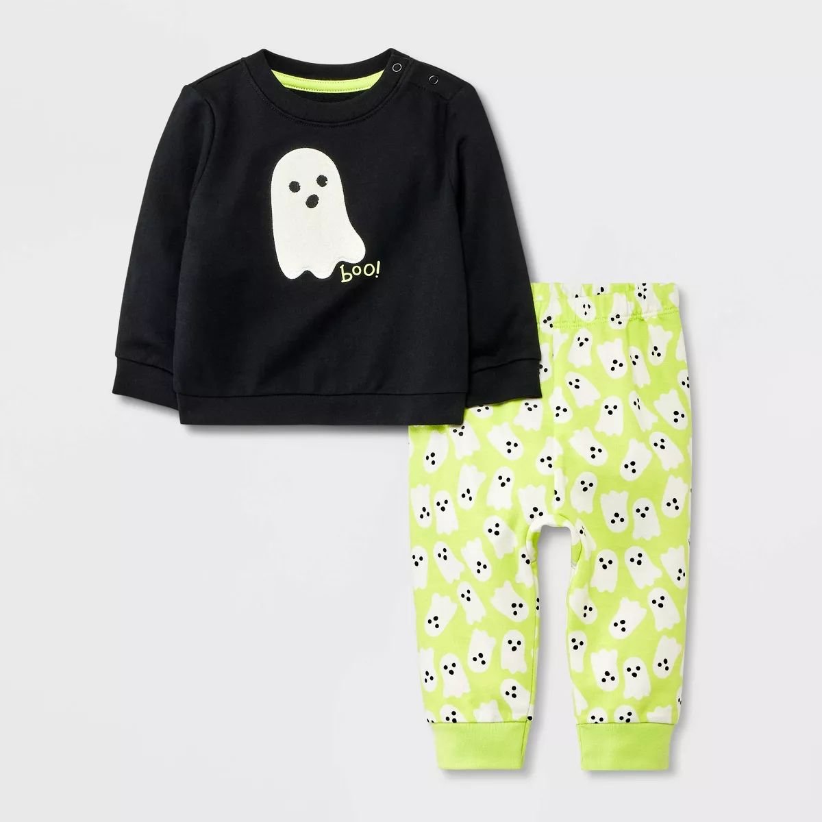 Baby Ghost Graphic Top & Pants Set - Cat & Jack™ Black | Target