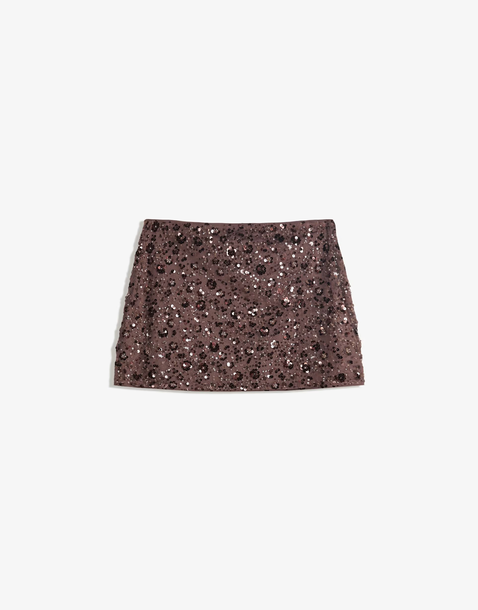 Bershka Sequinned mini skirt in brown | ASOS (Global)