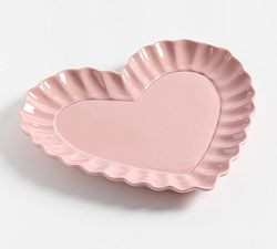 Heirloom Scalloped Heart Stoneware Serving Platter | Pottery Barn (US)