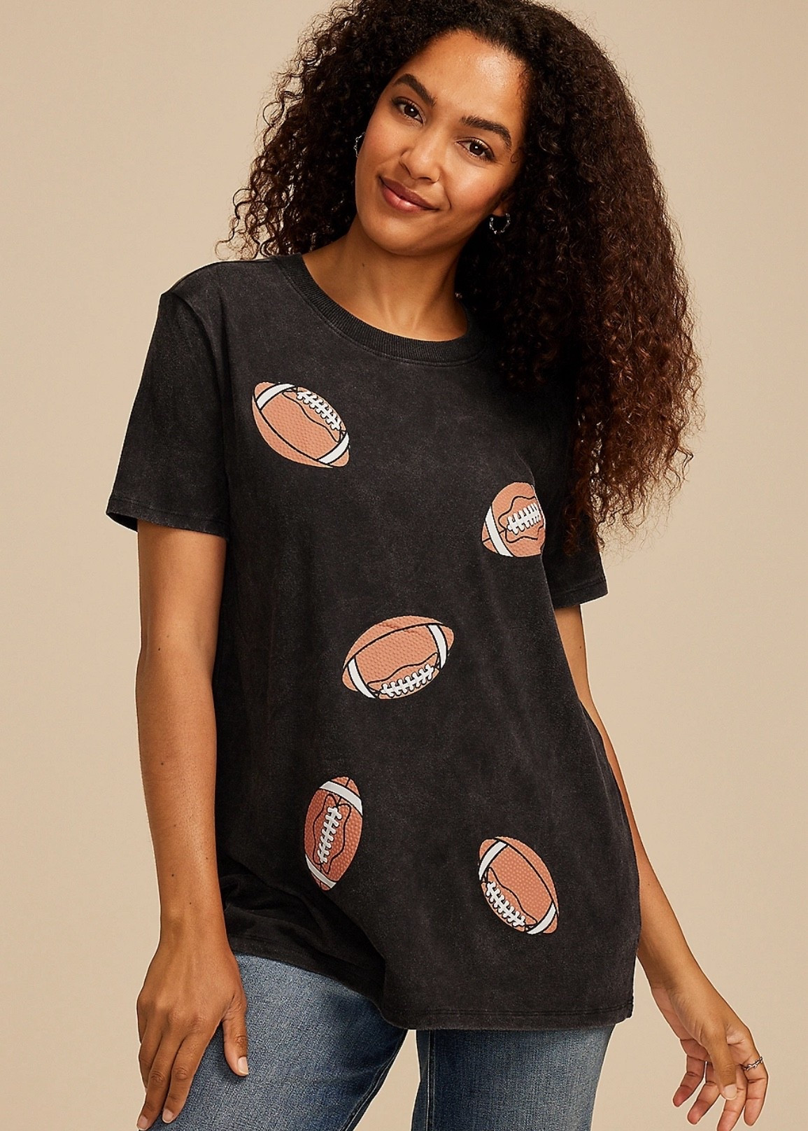 Cute football over sized T. So so soft! 

#LTKSeasonal #LTKFindsUnder50 #LTKSaleAlert