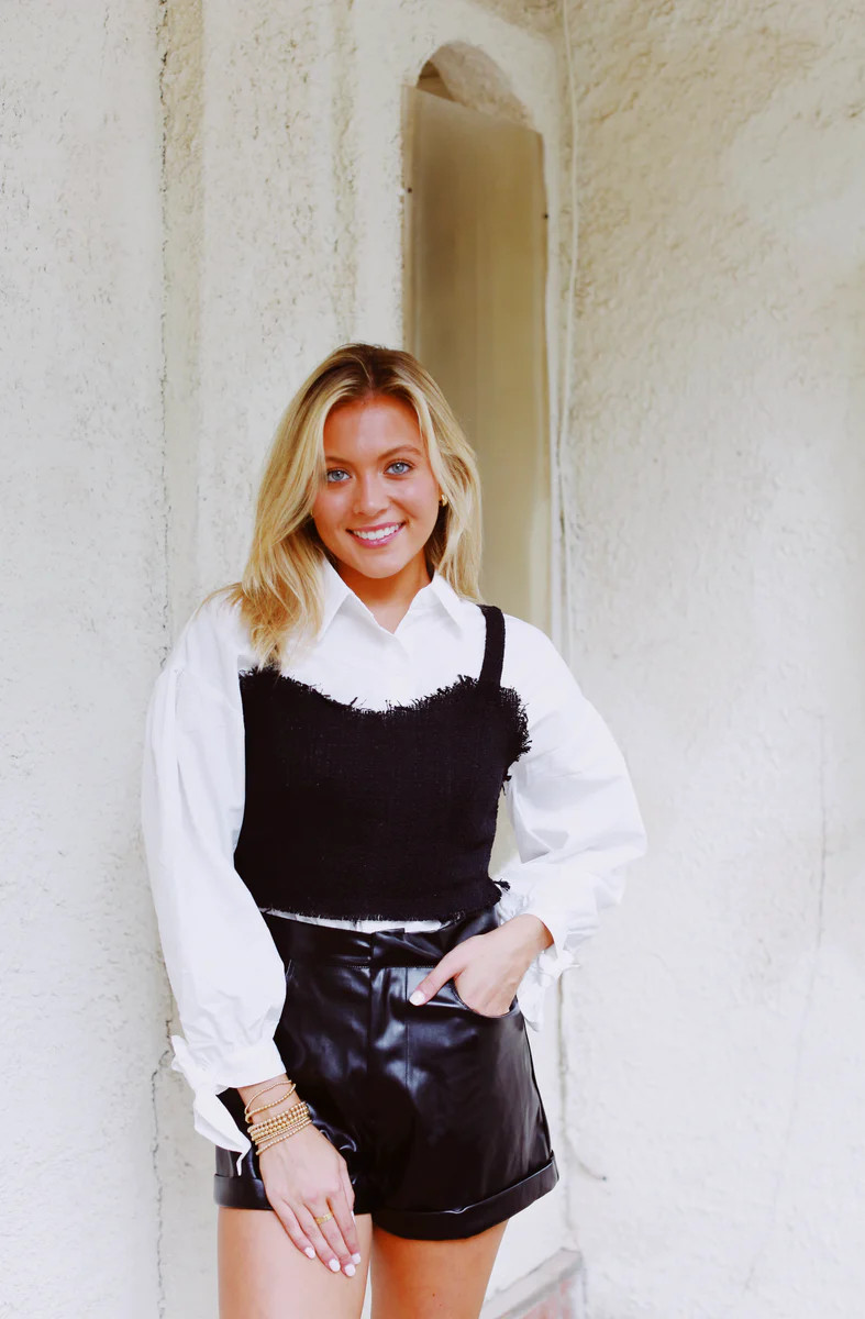 Natasia Faux Leather Shorts - Black | Triple Threads