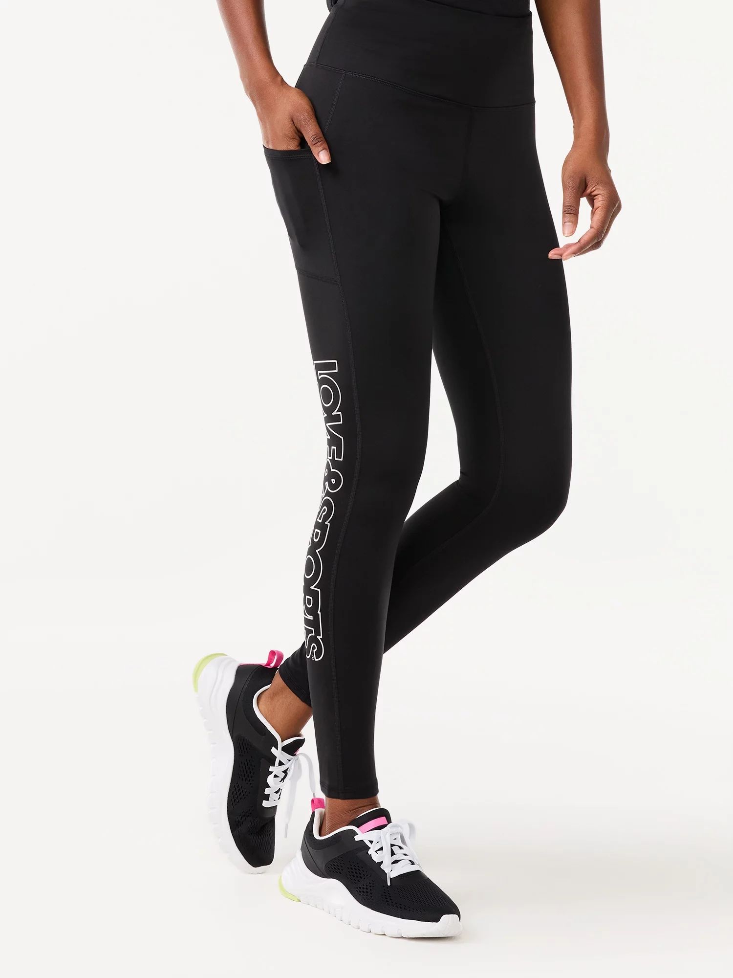 Love & Sports Women's Performance Full Length Leggings with Side Pockets - Walmart.com | Walmart (US)