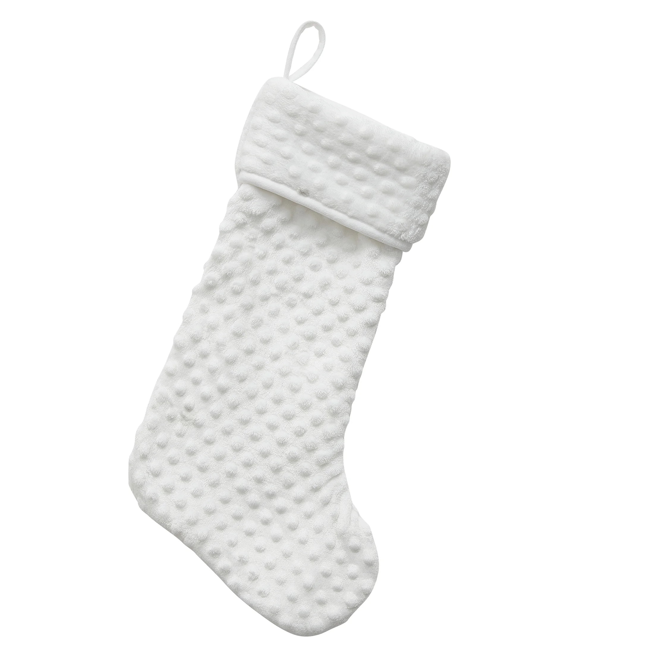 My Texas House Madison Bright White Embossed Christmas Stocking, 21" - Walmart.com | Walmart (US)