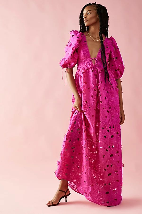 For Love & Lemons Serena Maxi Dress by For Love & Lemons at Free People, Hot Pink, XS | Free People (Global - UK&FR Excluded)