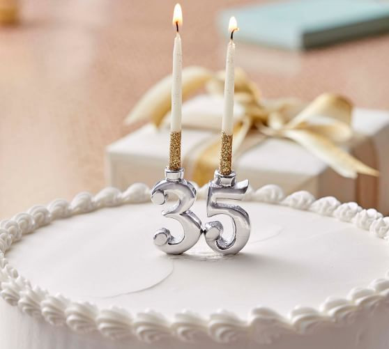 Numbered Recycled Aluminum Birthday Candleholders - Set of 10 | Pottery Barn (US)