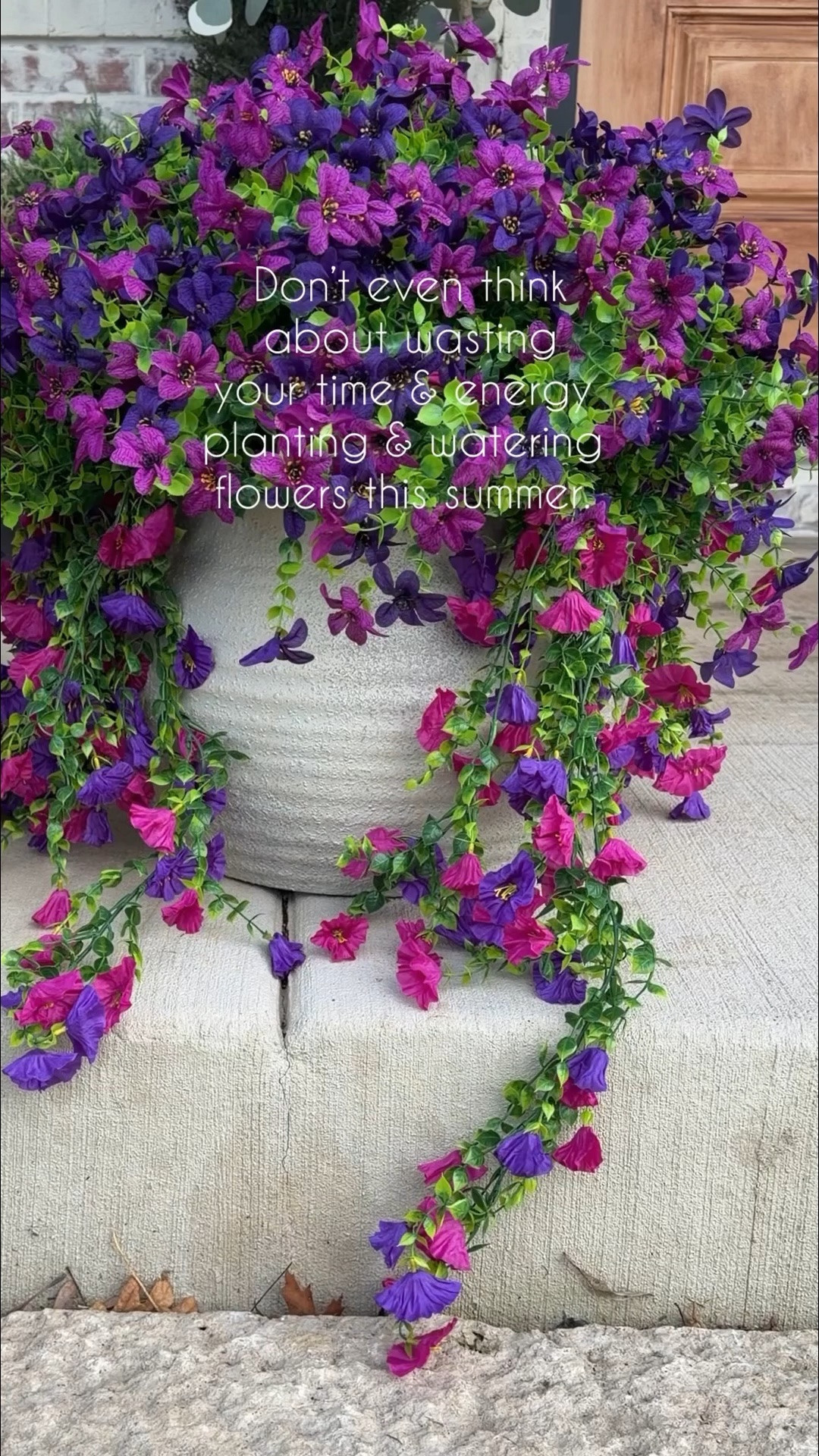 Outdoor flower pot arrangement. 

No watering! No planting! And save it for next season! This looks amazing! Actually obsessed with how this turned out. Now I need to make 10 more for all around the rest of my house. 🤪😂💕
 
This could be a great Mother’s Day gift too???!!! 😉



#LTKvlog #LTKHome #LTKMothersDay