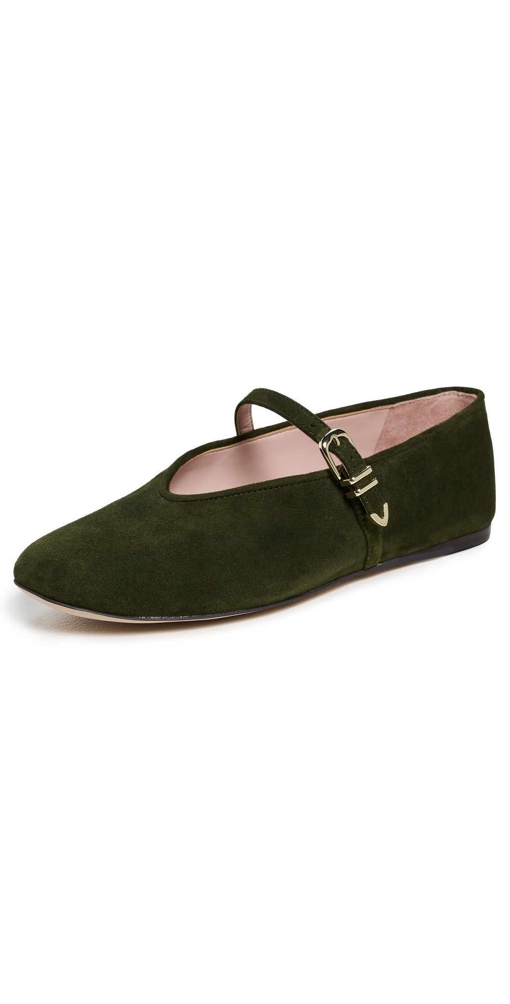 Favorite Daughter Margot Mary Jane Flats Moss Green 8 | Shopbop