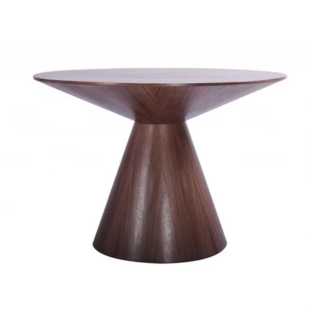 47"" X 47"" X 30"" Walnut Veneer Round Dining Table | Walmart (US)