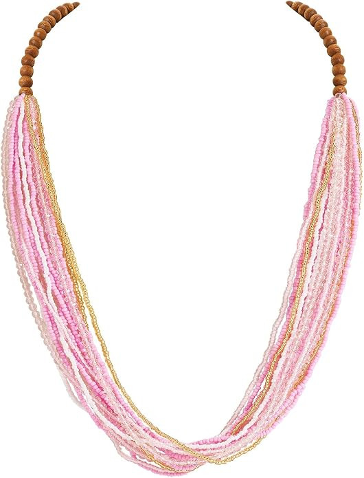 Coiris Chunky Statement Necklaces for Women Boho Multi Long Layered Strand Beaded Necklace for Wo... | Amazon (US)