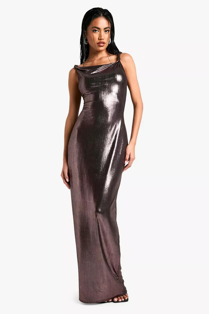 Metallic Rope Detail Maxi Dress | boohoo (US & Canada)