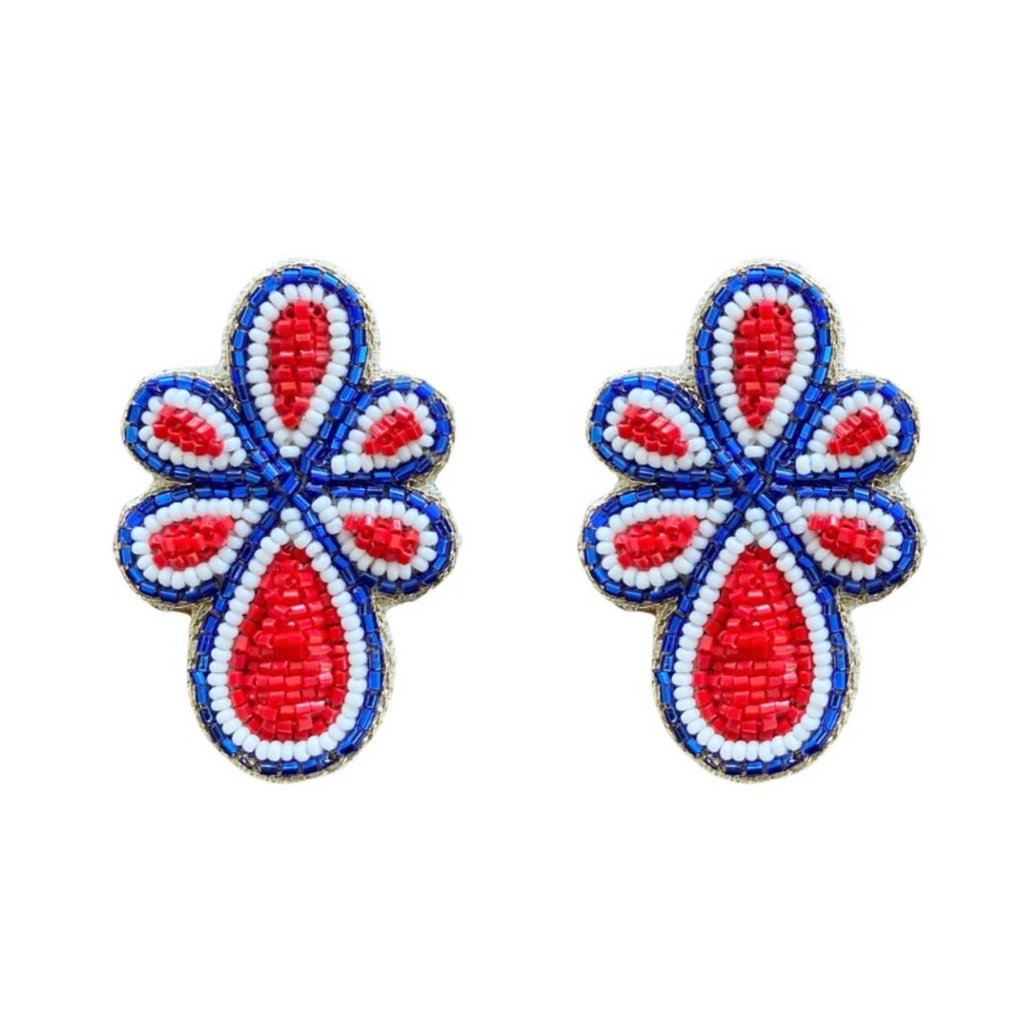 Mercer Earrings in Red, White and Blue | Beth Ladd Collections