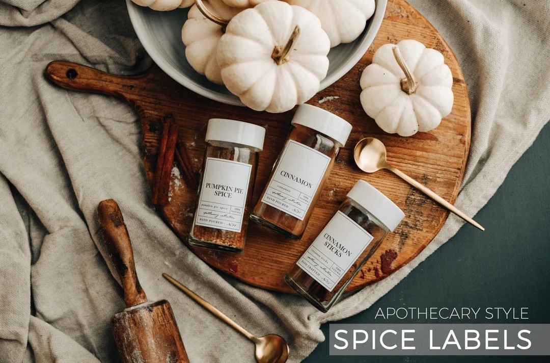 APOTHECARY Spice Labels  Vinyl Waterproof Spice Jar Labels  - Etsy | Etsy (US)