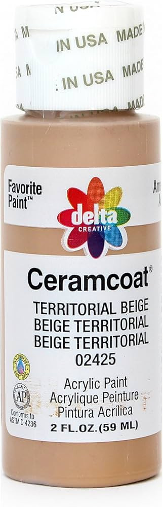 Delta Creative Ceramcoat Acrylic Paint in Assorted Colors (2 oz), , Territorial Beige | Amazon (US)