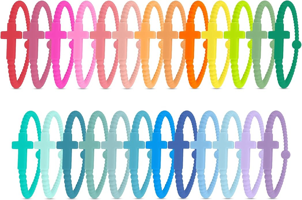 Ryan & Rose Jesus Bracelets - Cross Silicone Bracelet | Amazon (US)