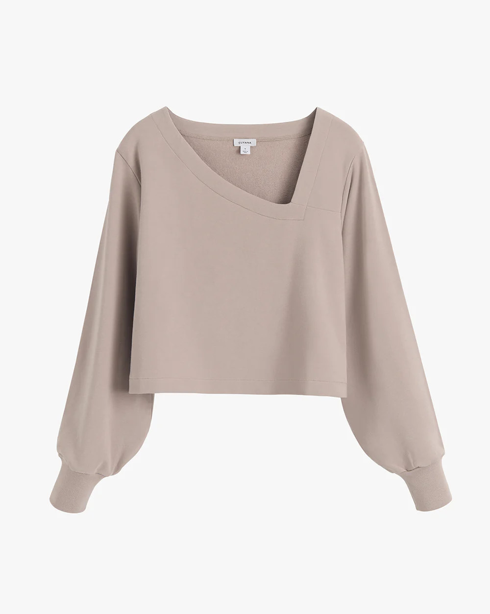 French Terry Asymmetrical Neckline Top | Cuyana
