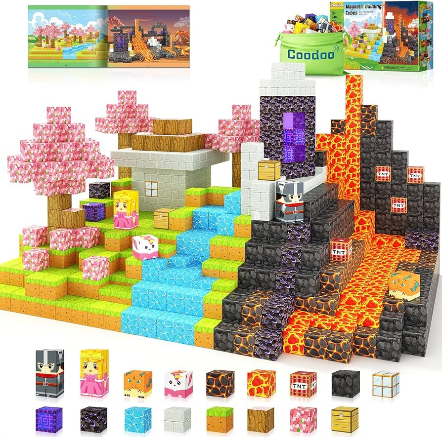 Magnetic Blocks - Build Mine Magnet World Magic Portal Set, Magnetic Tiles Building Blocks Toddle... | Amazon (US)