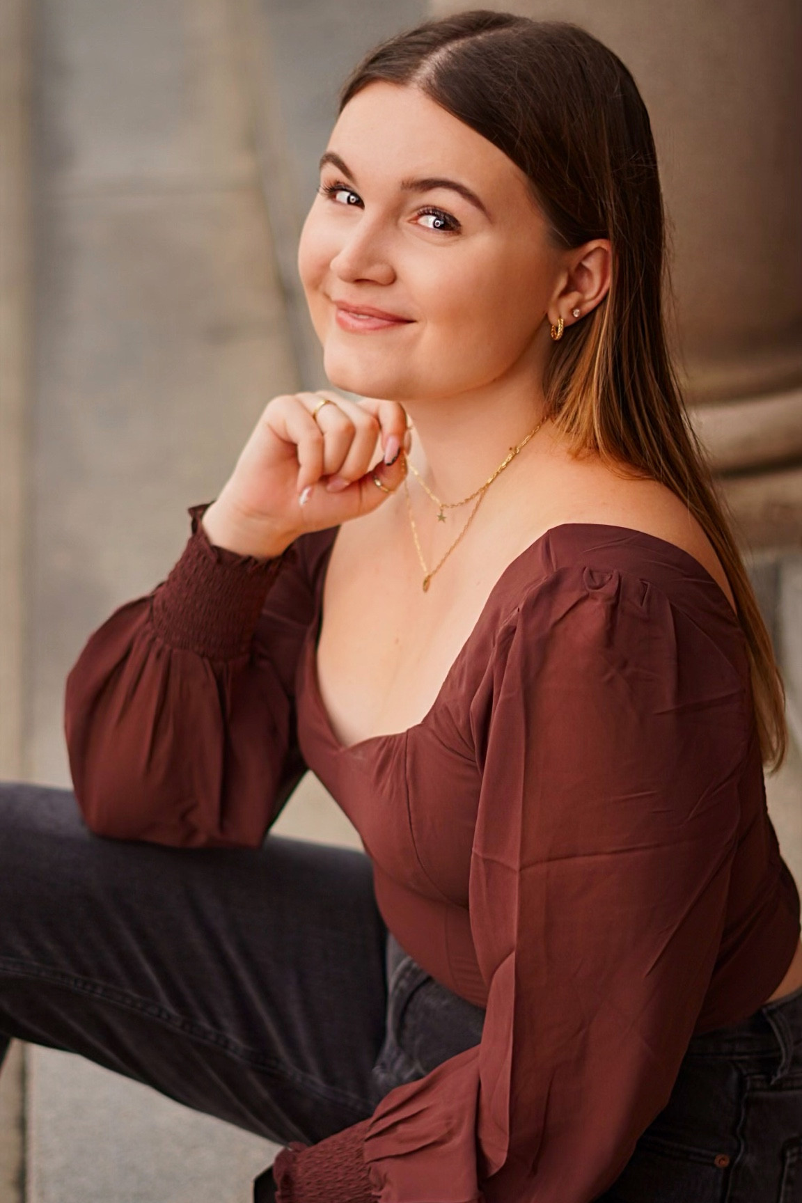 Elevated thanksgiving outfit idea! Featuring a brown blouse 

I’m wearing a M blouse and size 31 jeans 

#LTKstyletip #LTKSeasonal #LTKunder100