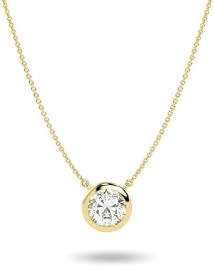 IGI Certified 1/4 to 3 Carat Lab Grown Diamond Round Solitaire Pendant Necklace for Women I 14k G... | Amazon (US)