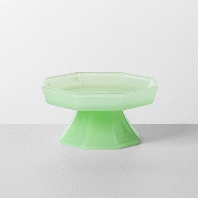 Milk Glass Mini Cupcake Stand Beaded Edge Green - Hearth & Hand™ with Magnolia | Target