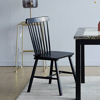 Livinia Toto Malaysian Oak Dining Chair Set of Two, Country Farmhouse High Spindle Back Wooden Si... | Amazon (US)