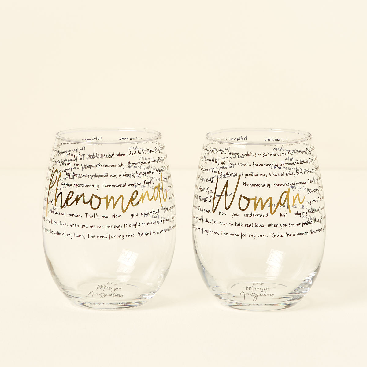 Maya Angelou Phenomenal Woman Glasses - Set of 2 | UncommonGoods