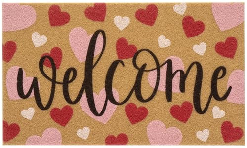 EraGleeVibe Valentine's Day Door Mat Welcome Doormats Non Slip Front Door Rugs for Entrance Porch Spring Indoor Outdoor Decor for Home 17 x 29 Inch (Hearts Welcome) | Amazon (US)