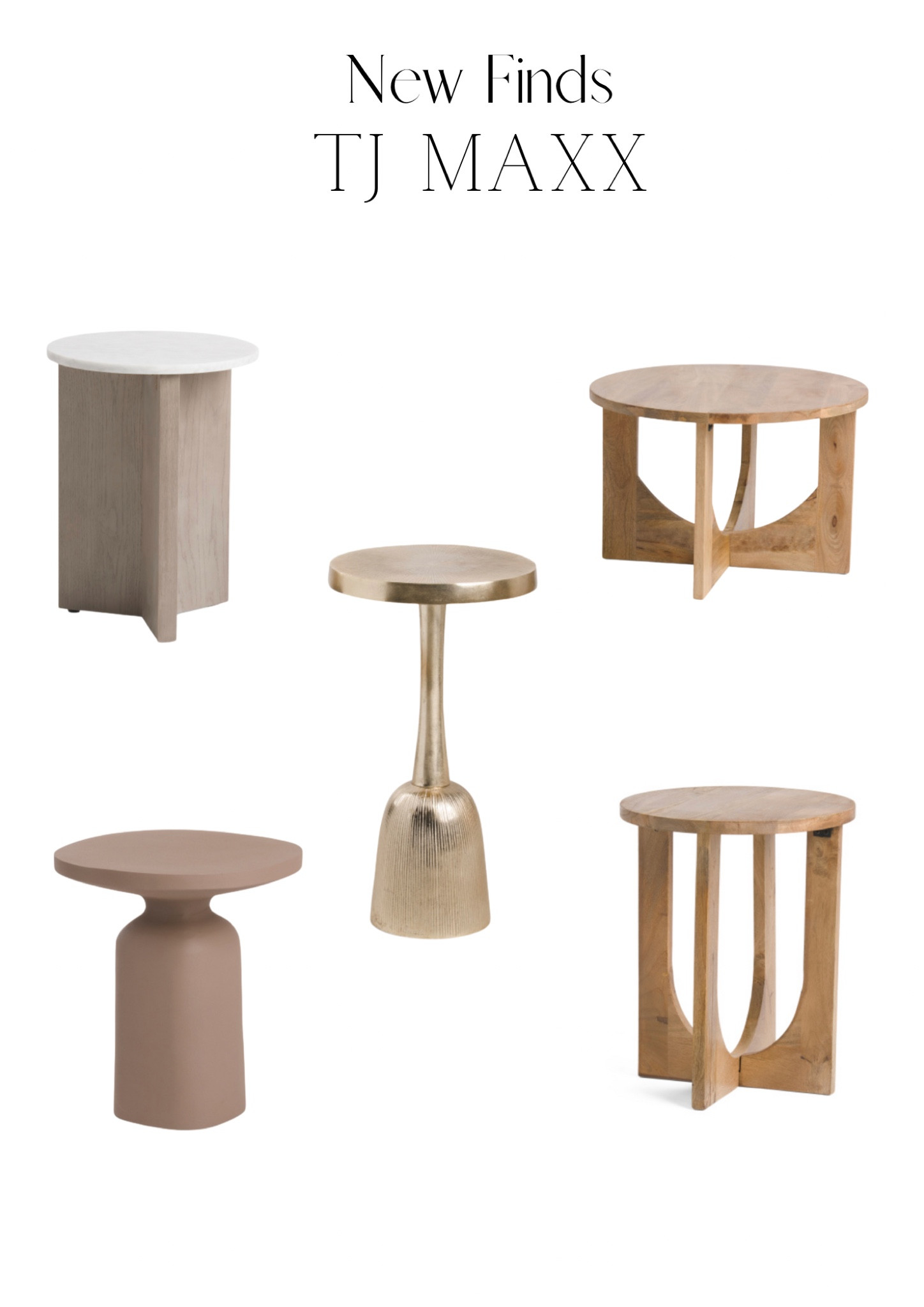 Table finds from TJ Maxx ✨

Side tables, end tables, coffee tables, home, home finds, TJ Maxx, TJ Maxx Home, Home Goods, Tj Maxx Finds 

#LTKSeasonal #LTKsalealert #LTKhome