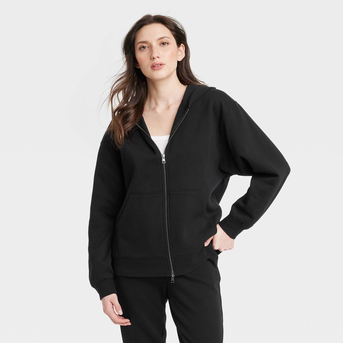 Women's Oversized Hooded Zip-Up Sweatshirt - Universal Thread™ | Target