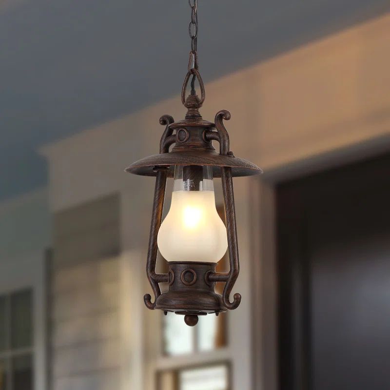 Rosalie Black 1 - Bulb 20.5 H Outdoor Adjustable Hanging Lantern | Wayfair North America