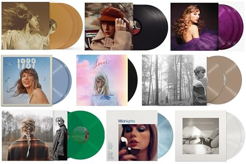 Taylor Swift: Taylor Swift 9 Album Record Collection "Taylor's Versions": Fearless, Red, Speak Now, 1989, Lover, Folklore, Evermore, Midnights and The Tortured Poets Department | Amazon (US)