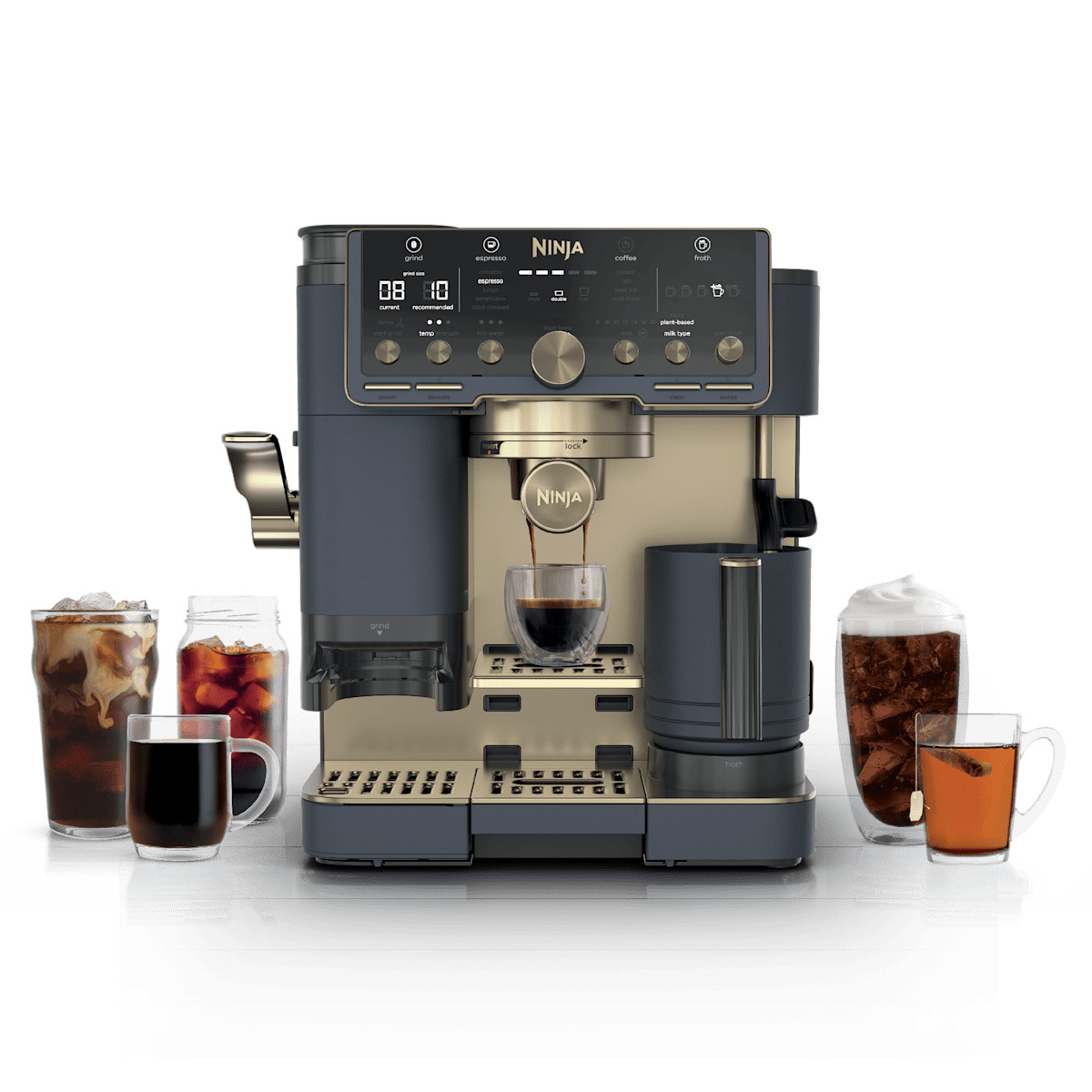 Ninja Luxe Cafe Premium Espresso Machine in Cyberspace in Cyberspace /Gold | ES701CYGD | SharkNinja | SharkNinja