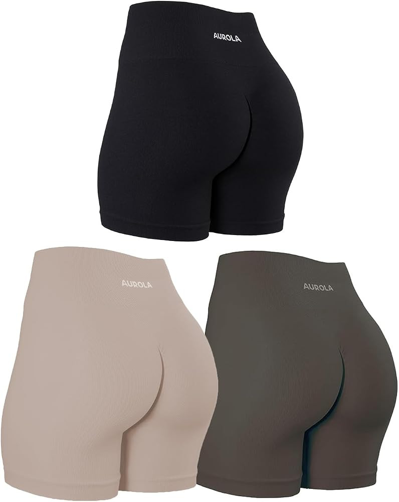 AUROLA Power Scrunch Butt Workout Shorts for Women Seamless Gym Shorts High Waist Tummy Control Y... | Amazon (US)