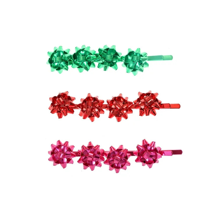 Holiday Time Christmas Bows Bobby Pins, Women and Teens, 3 Pieces - Walmart.com | Walmart (US)