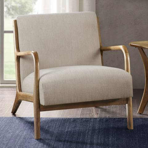 INK+IVY Cream Novak Lounge Chair | Lamps Plus