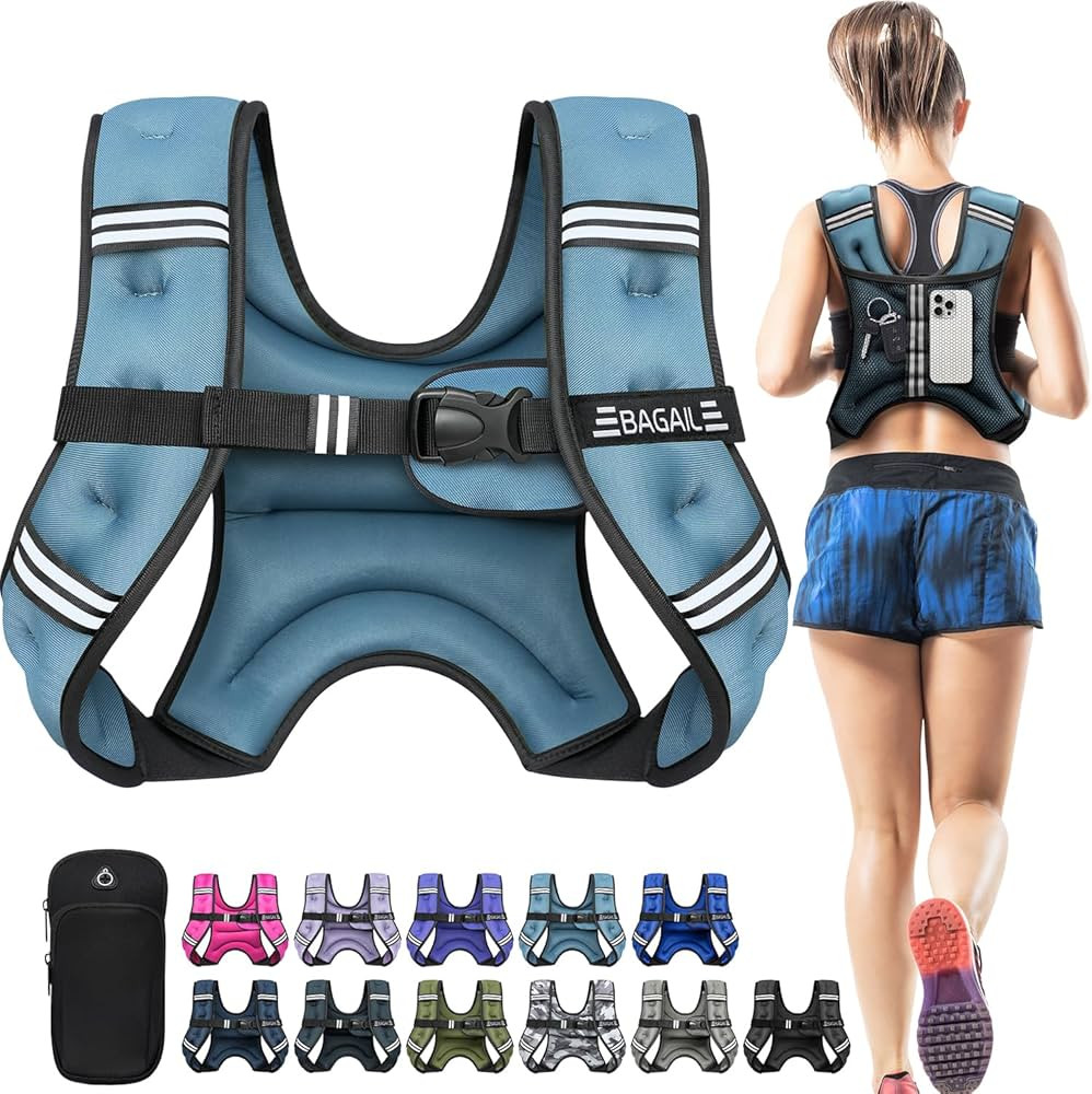 BAGAIL Weighted Vest, 5lb/8lb/10lb/12lb/15lb/20lb/25lb/30lb Weight Vest for Walking & Weight Loss... | Amazon (US)