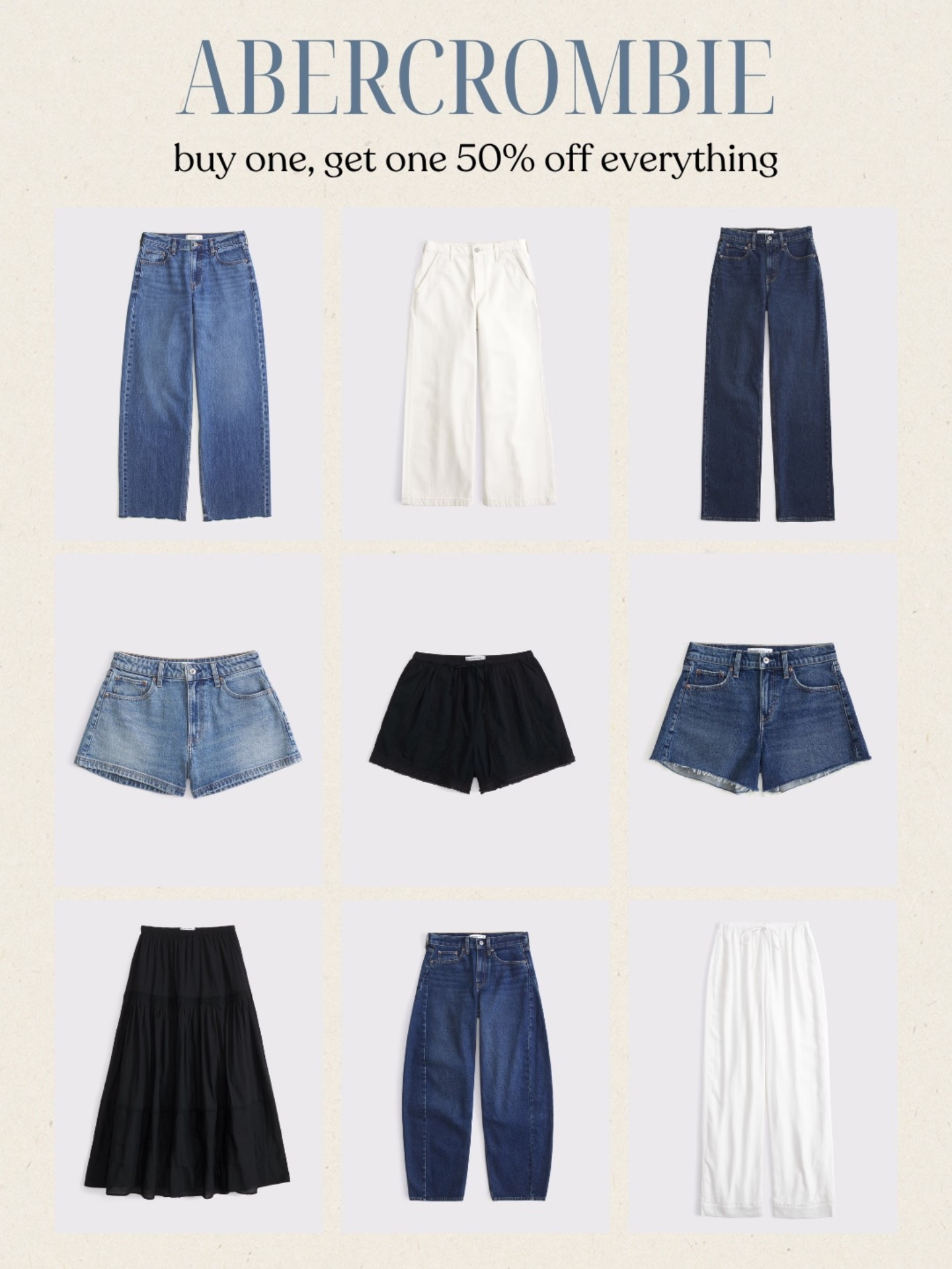 [4/16/26] @abercrombie buy one get one 50% off everything! favorite bottoms, love their denim SO MUCH 💙

#LTKootd #LTKSeasonal #LTKSaleAlert