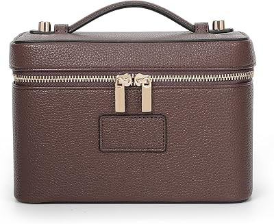 Makeup Bag Vanity Case for Women Leather Cosmetic Bag Travel Toiletry Bags Portable Makeup Organi... | Amazon (US)