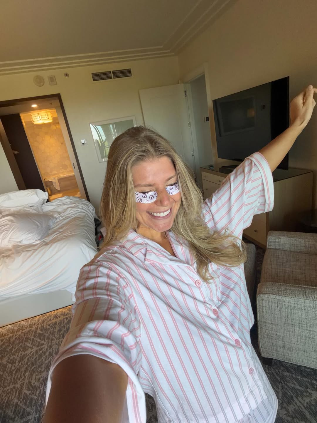 Really been loving @Petite Plume pajamas lately! And these Rare Beauty eye patches are so good. 💕

@ulta @Sephora 

#LTKselfcare #LTKdayinmylife #LTKmorningroutine