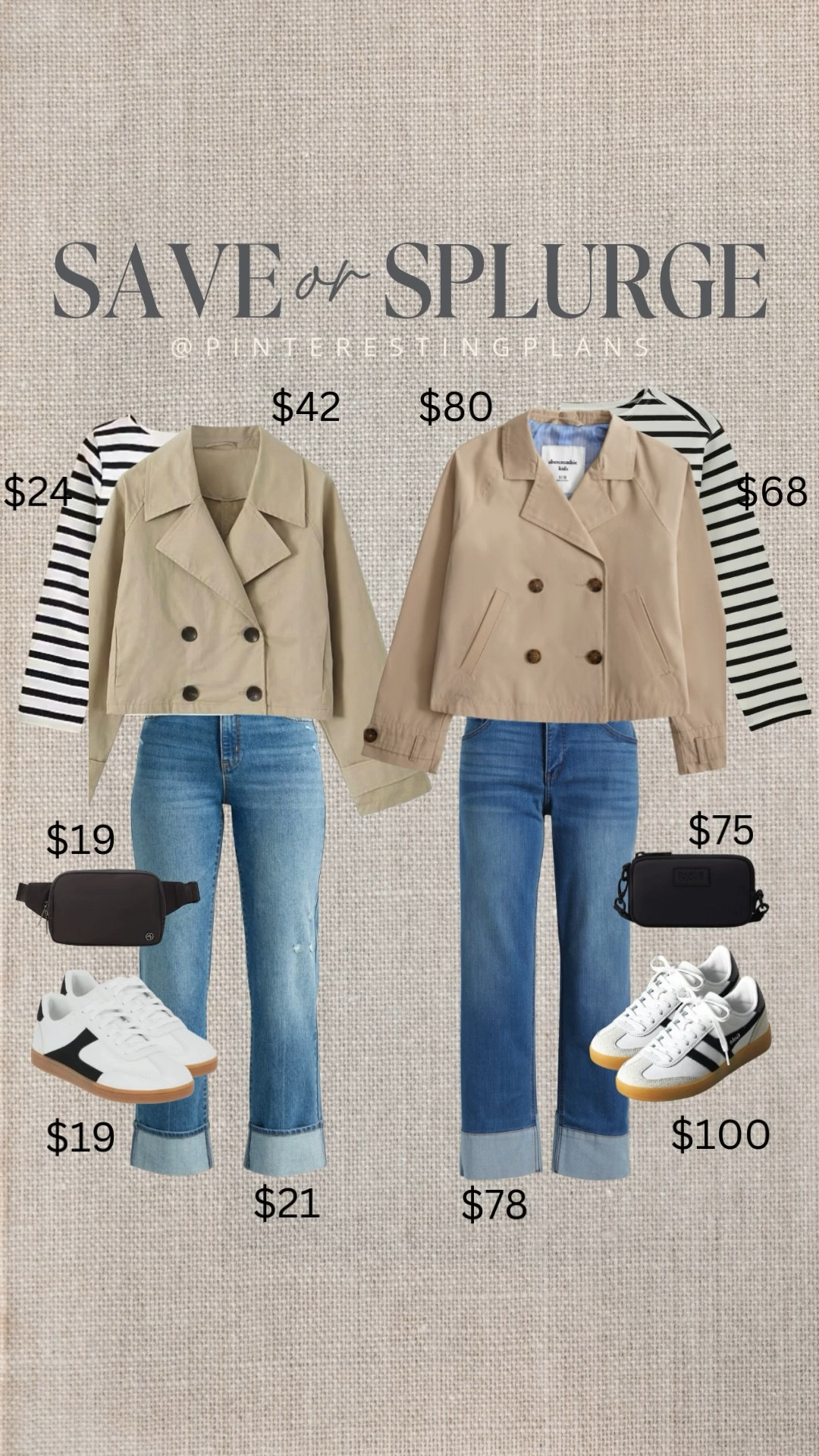 Save or splurge this cropped trench coat look?! I’d pack this for any spring transitional travel plans! I love a fashion sneaker and layers for travel. 

#LTKTravel #LTKSeasonal #LTKWatchNow
