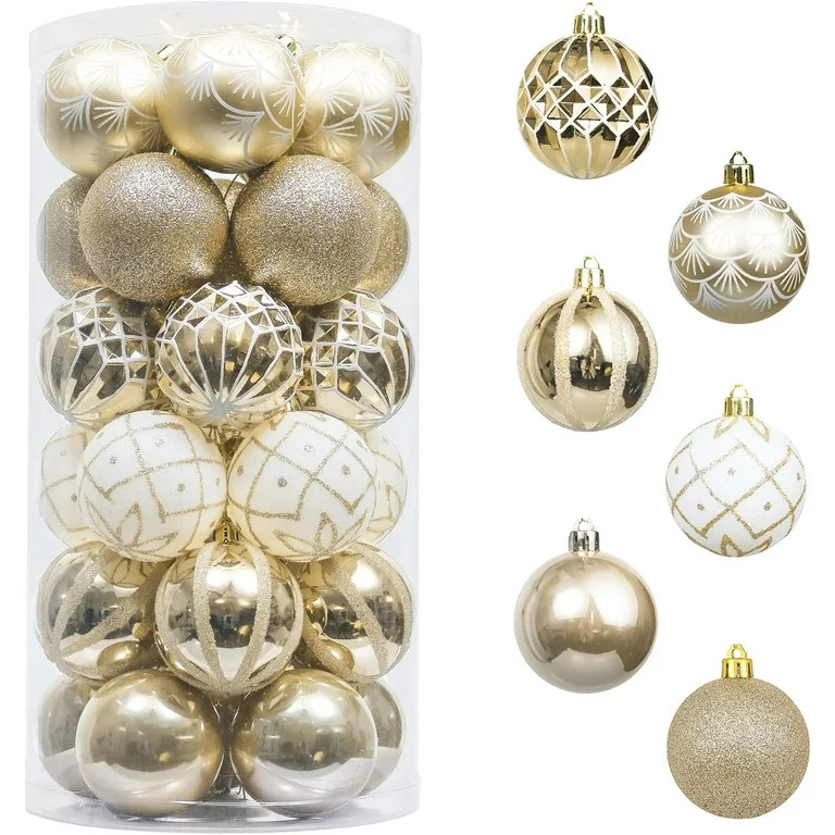 Valery Madelyn 30ct 2.36 inches Christmas Ornaments, Shatterproof Christmas Ball Ornaments Set, W... | Walmart (US)