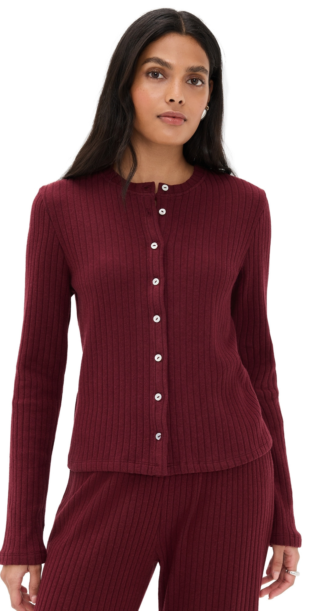 DONNI. The Sweater Rib Cardi Oxblood XXL | Shopbop