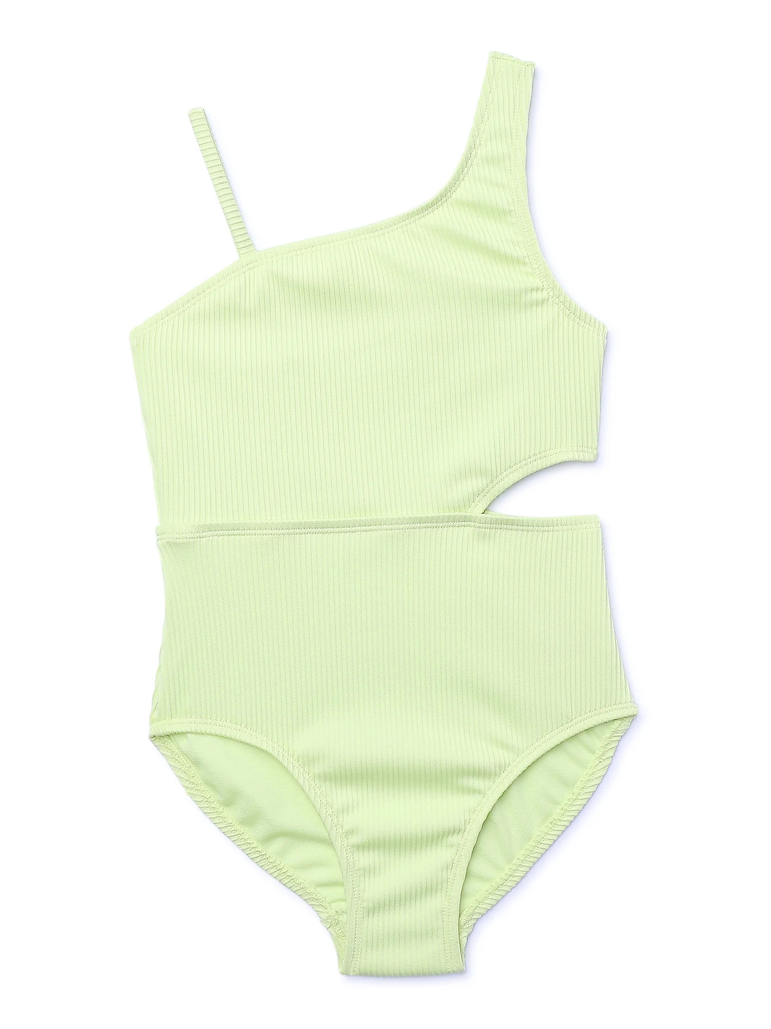 Wonder Nation Girls Side Cutout One-Piece Swimsuit with UPF 50, Sizes 4-18 & Plus - Walmart.com | Walmart (US)