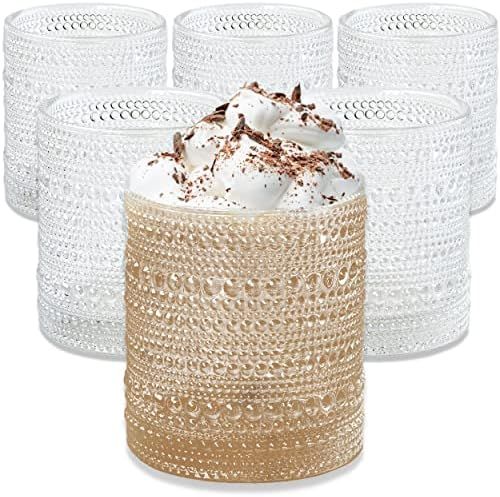 Kate Aspen Clear Hobnail Beaded Drinking Glasses Set of 6, (10 oz) Vintage Glassware Set Cocktail... | Amazon (US)