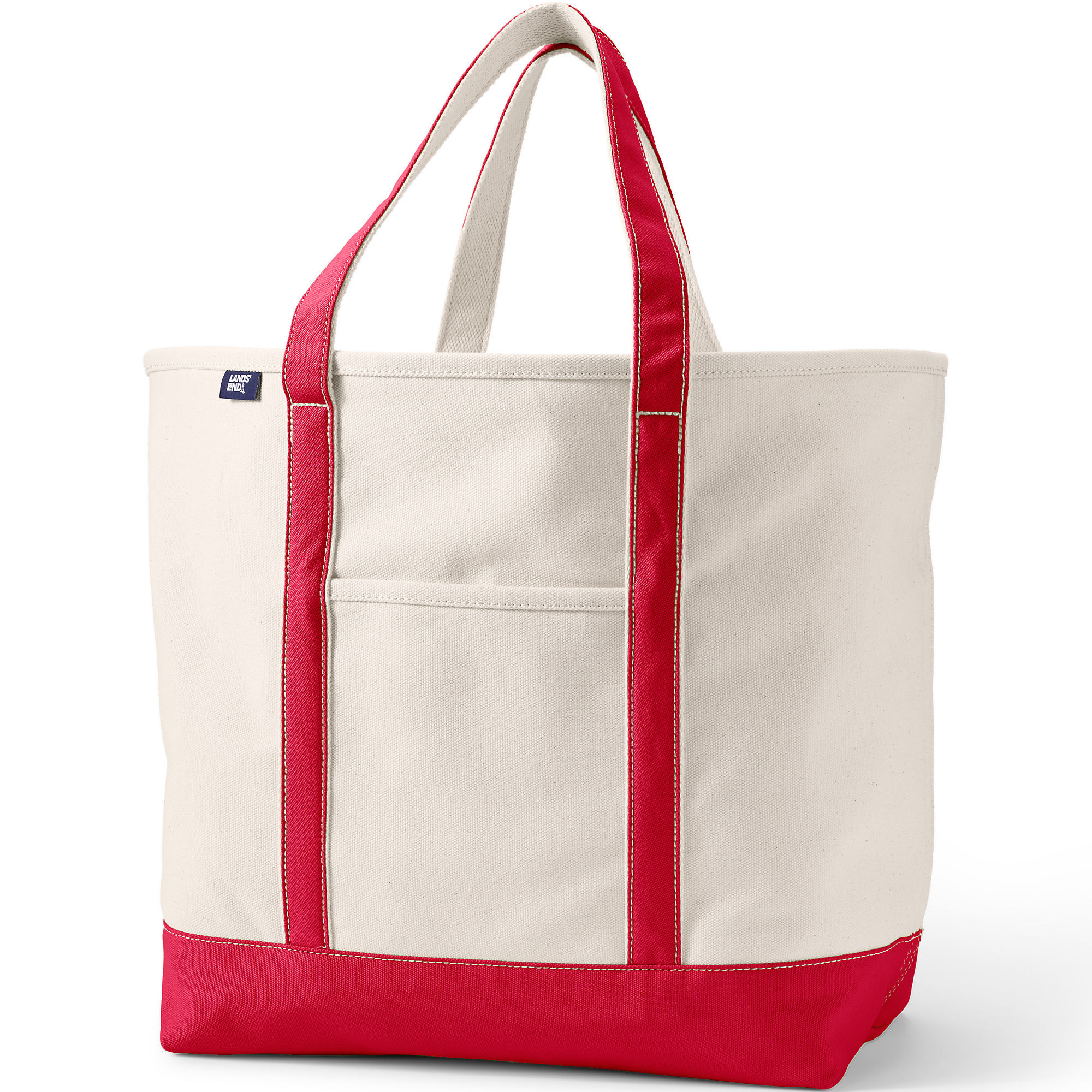 Extra Large Natural 5 Pocket Open Top Canvas Tote Bag | Lands' End (US)